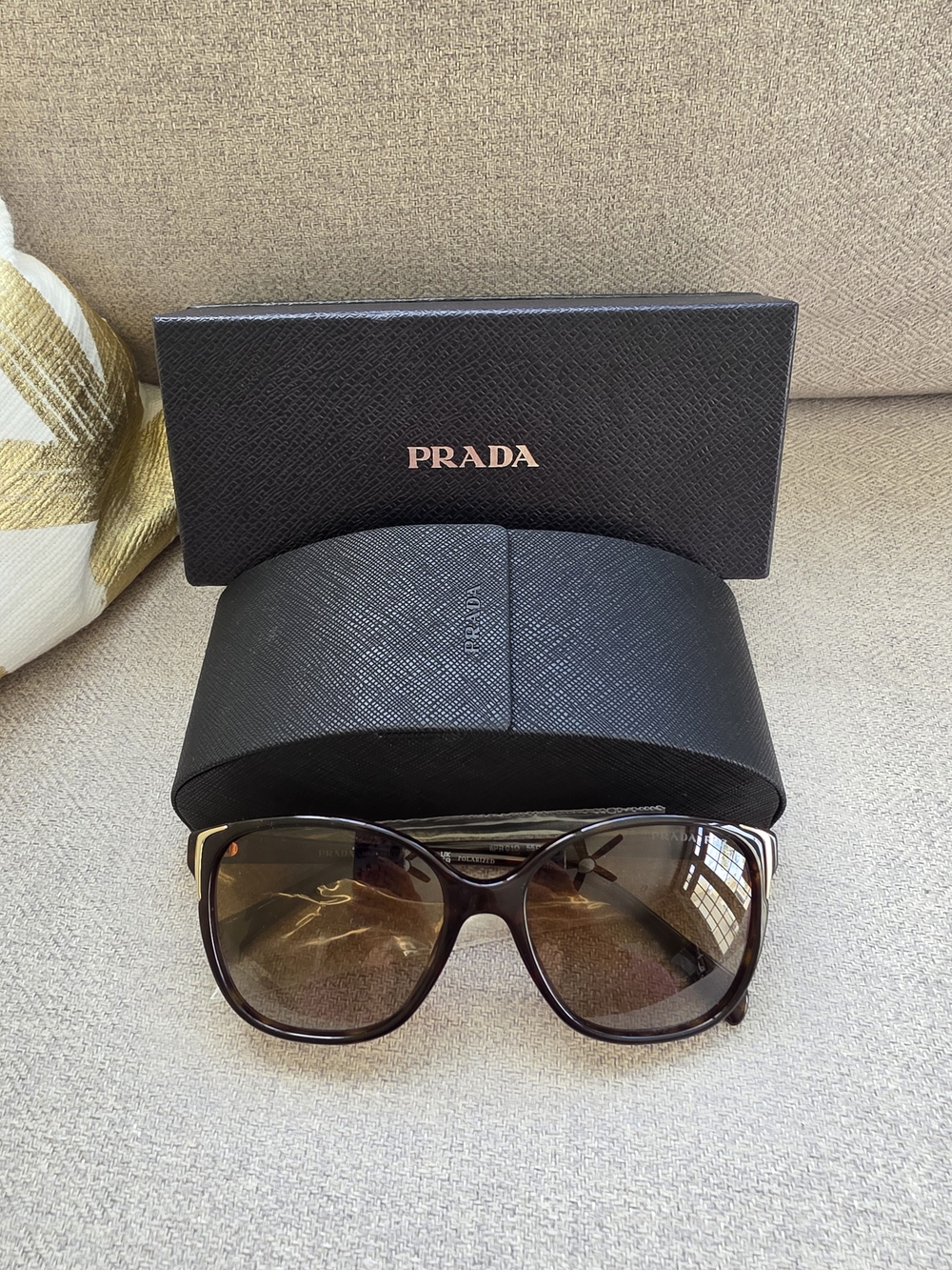 Prada Havana Brown Sunglasses SPR 01OS